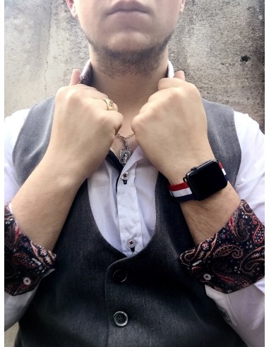 Bracelet Nylon Tricolore pour Apple Watch
