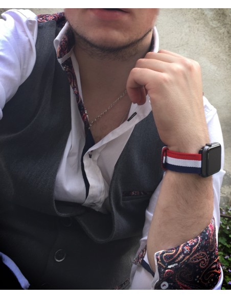 Bracelet Nylon Tricolore pour Apple Watch